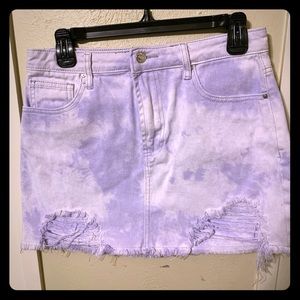Forever 21 distressed jean skirt